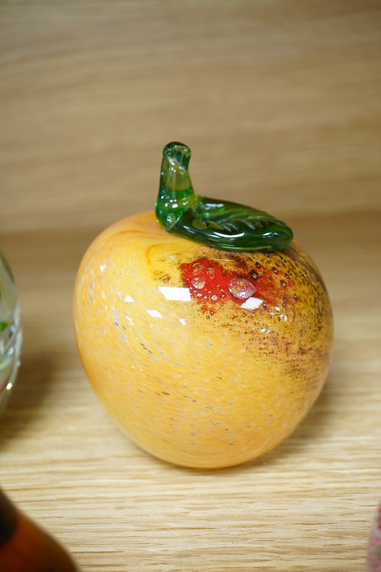 A Collection of five various glass paperweights, largest 11cm